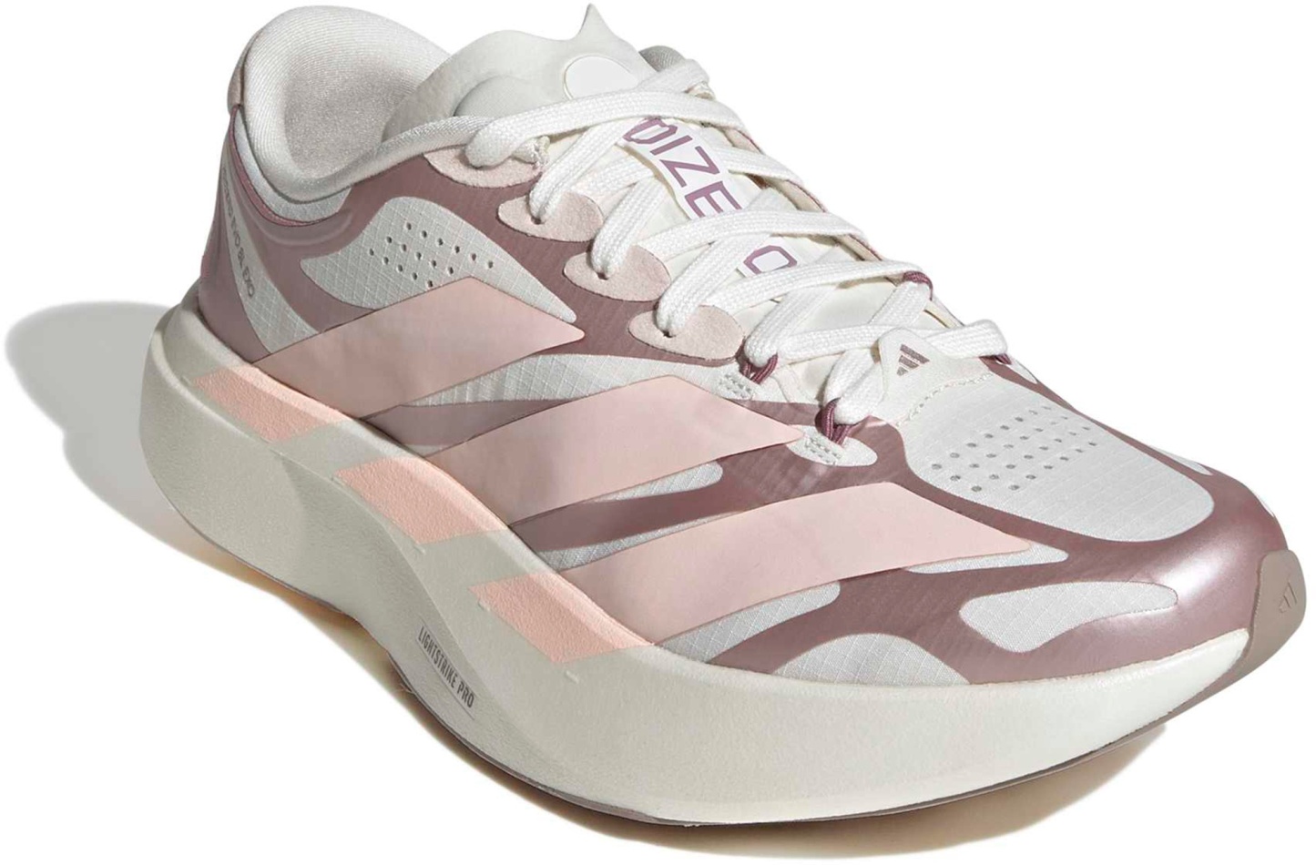 adidas Women's Adizero EVO SL EXO  Running Shoes - White/Blush Pink - View 5