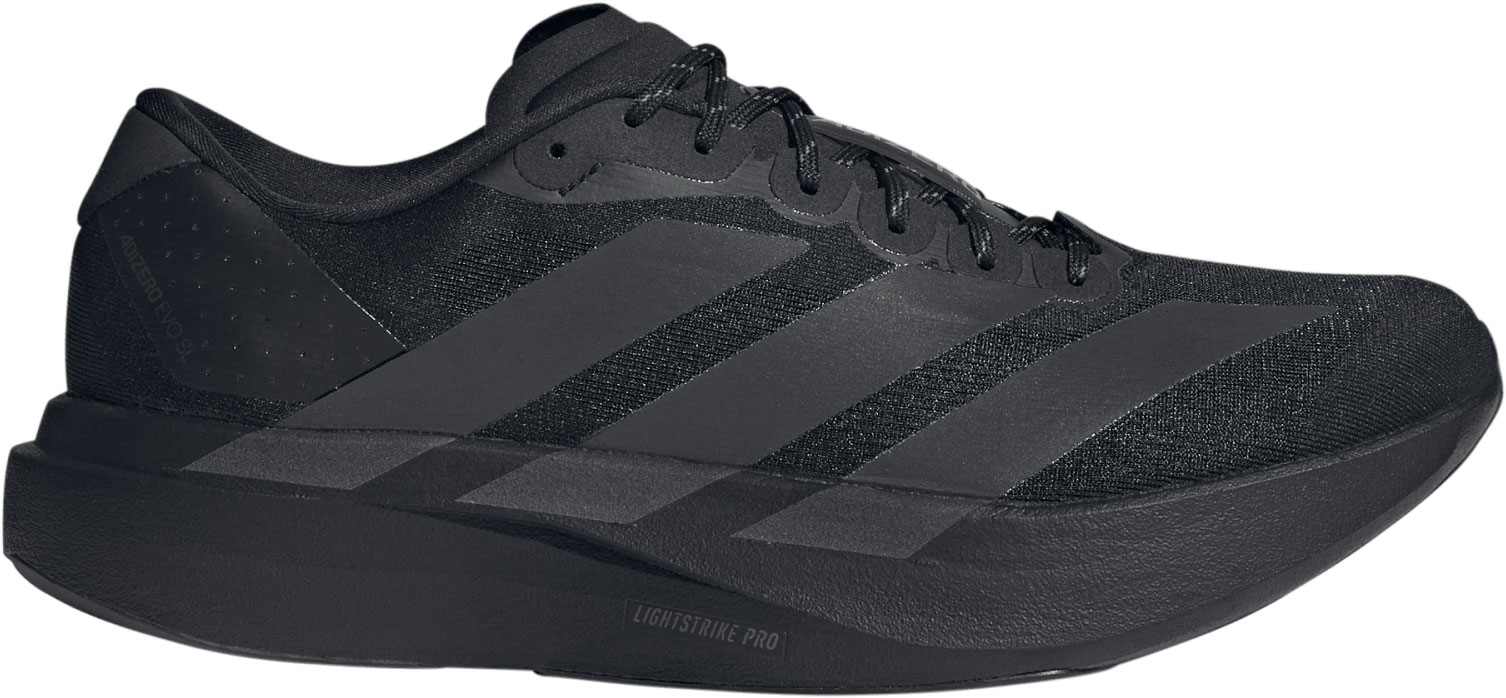 adidas Men's Adizero EVO SL Running Shoes - Black/Utility Black/White - View 1