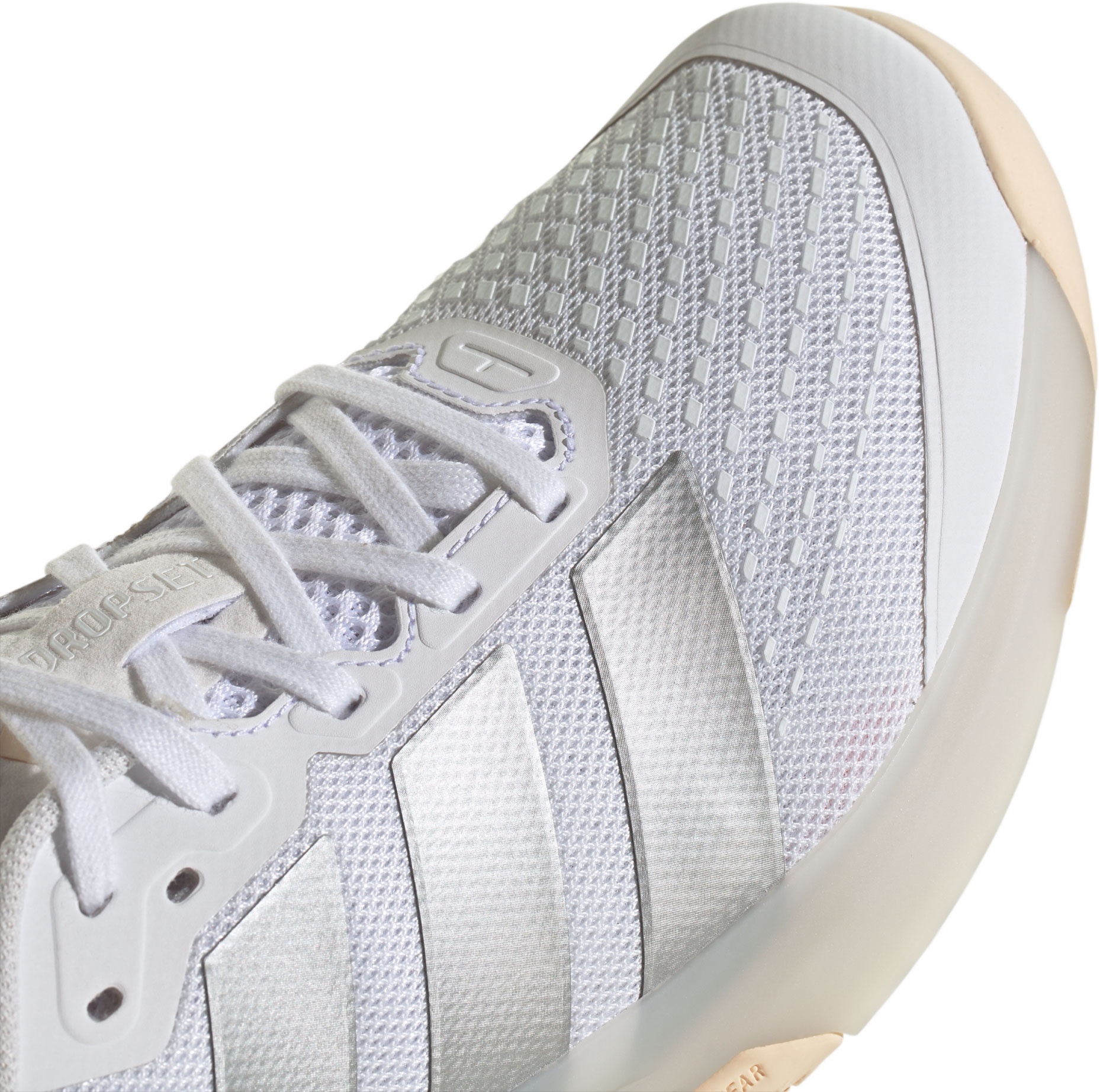 adidas Women's Dropset 4 Power Training Shoes - White/Silver/Lucid Orange - View 7