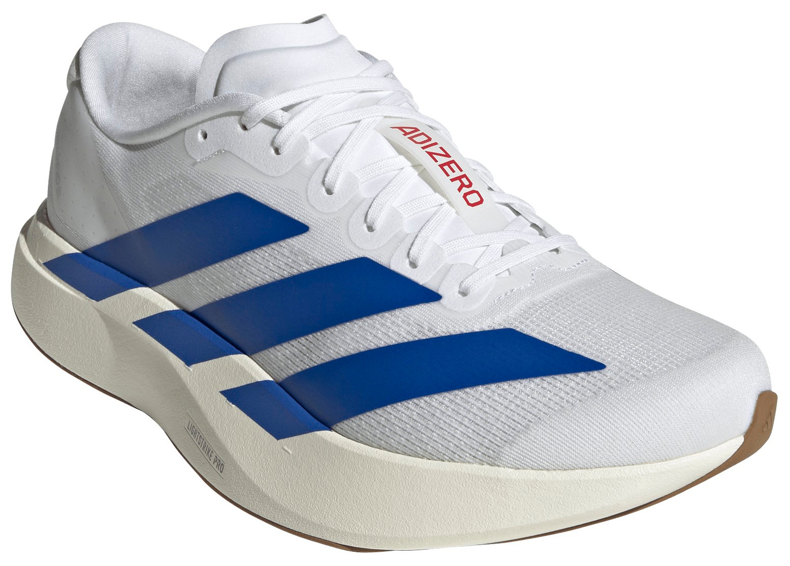 adidas Men's Adizero EVO SL Running Shoes - White/Blue/Ruby - View 5