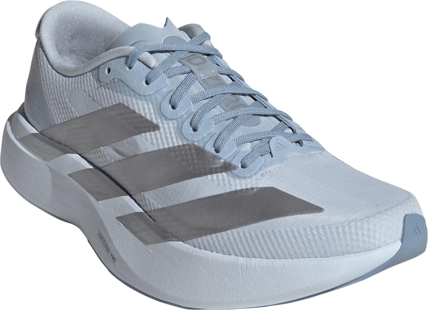 adidas Women's Adizero EVO SL Woven Running Shoes - Halo Blue/Silver Metallic/Wonder Blue - View 5