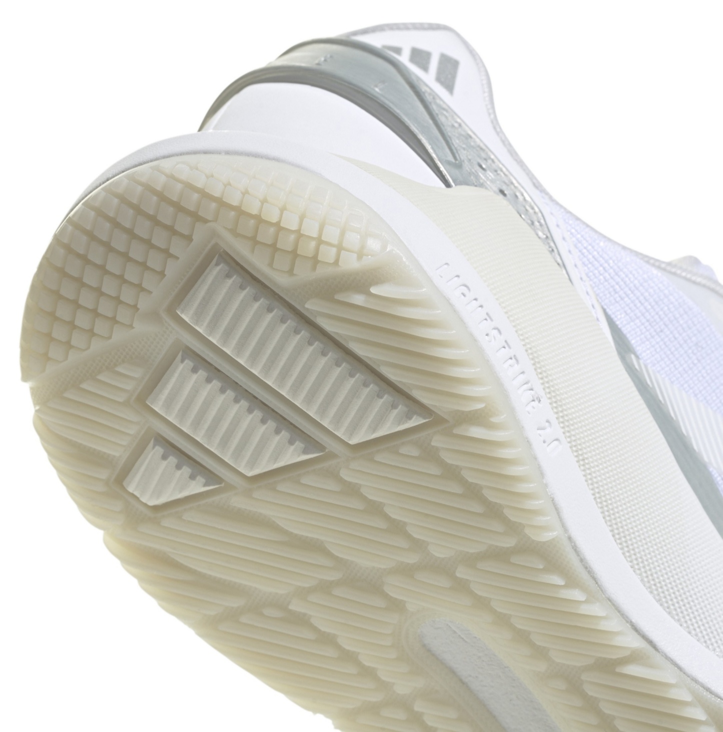 adidas Women's Crazyquick Lightstrike Padel Shoes - White/White/Zero Metallic - View 8