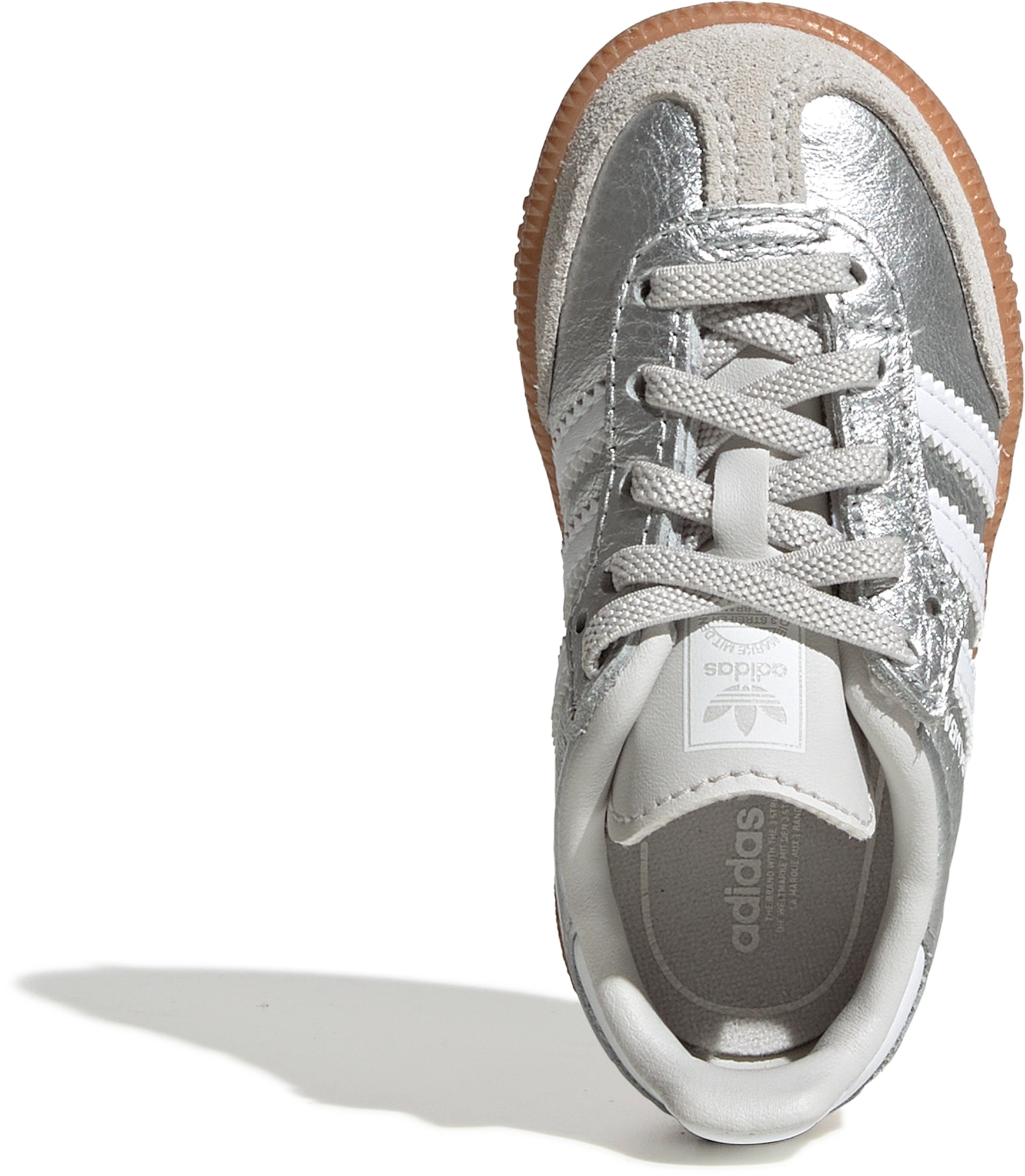 adidas Toddler Samba OG Shoes - Silver Met/White/Gum - View 2