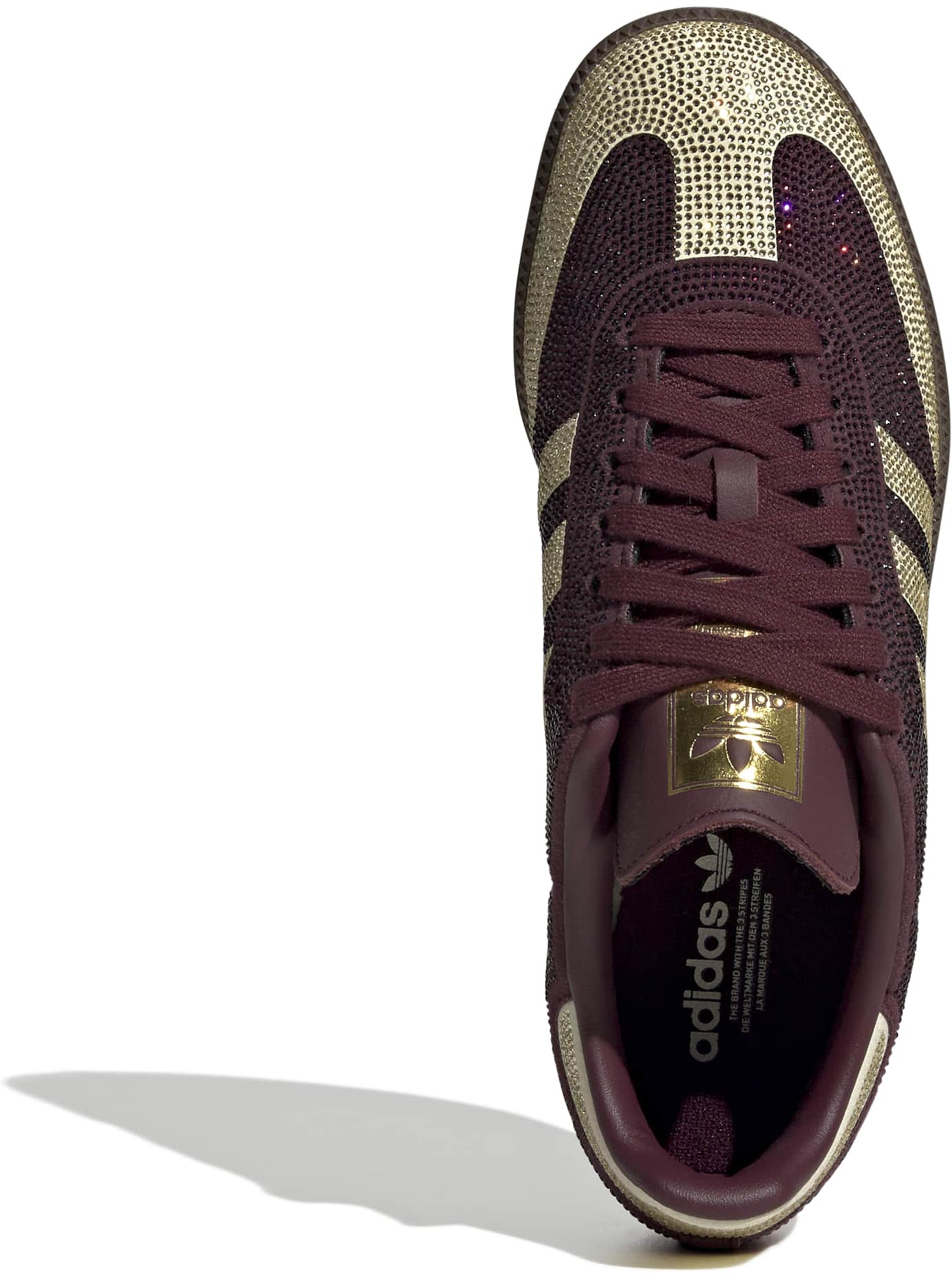 adidas Women's Samba OG Shoes - Rhinestone Maroon/Vanlla - View 2