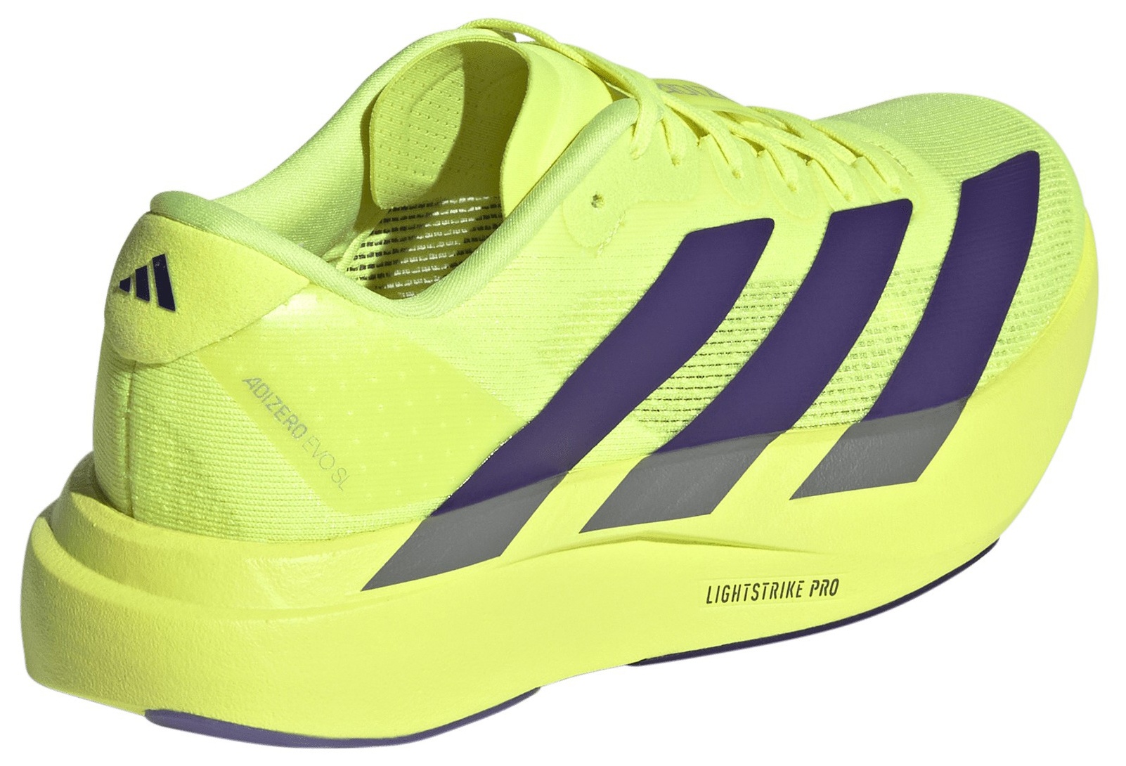 adidas Kids' Grade School adizero EVO SL Shoes - Solar Yellow/Collegiate Purple/Black - View 5