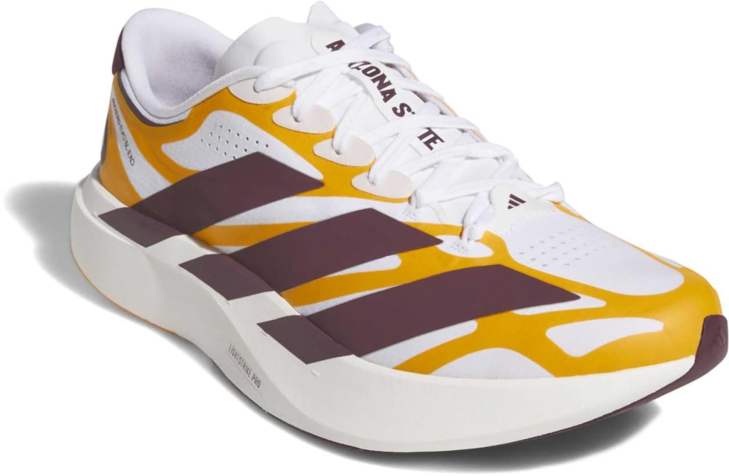 adidas Men's Adizero EVO SL EXO Arizona State Running Shoes - Ftwr White/Team Maroon/Team College Gold - View 6