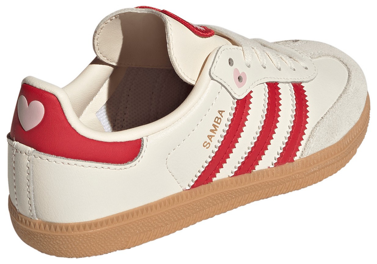 adidas Kids' Preschool Samba OG Shoes - Cream White/Better Scarlet/Gum - View 5