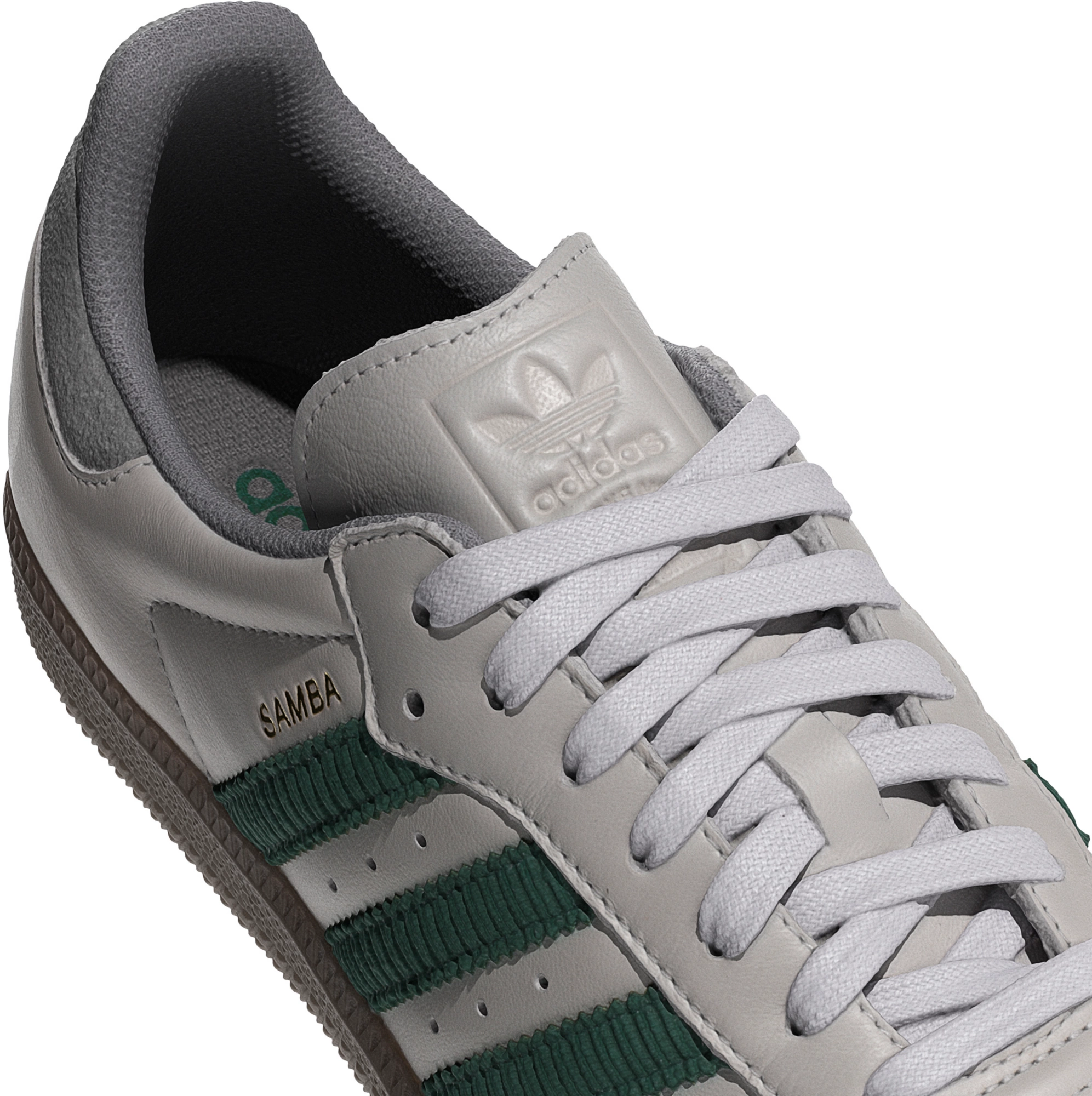 adidas Samba OG Shoes - Grey One/Collegiate Green/Gum5 - View 7