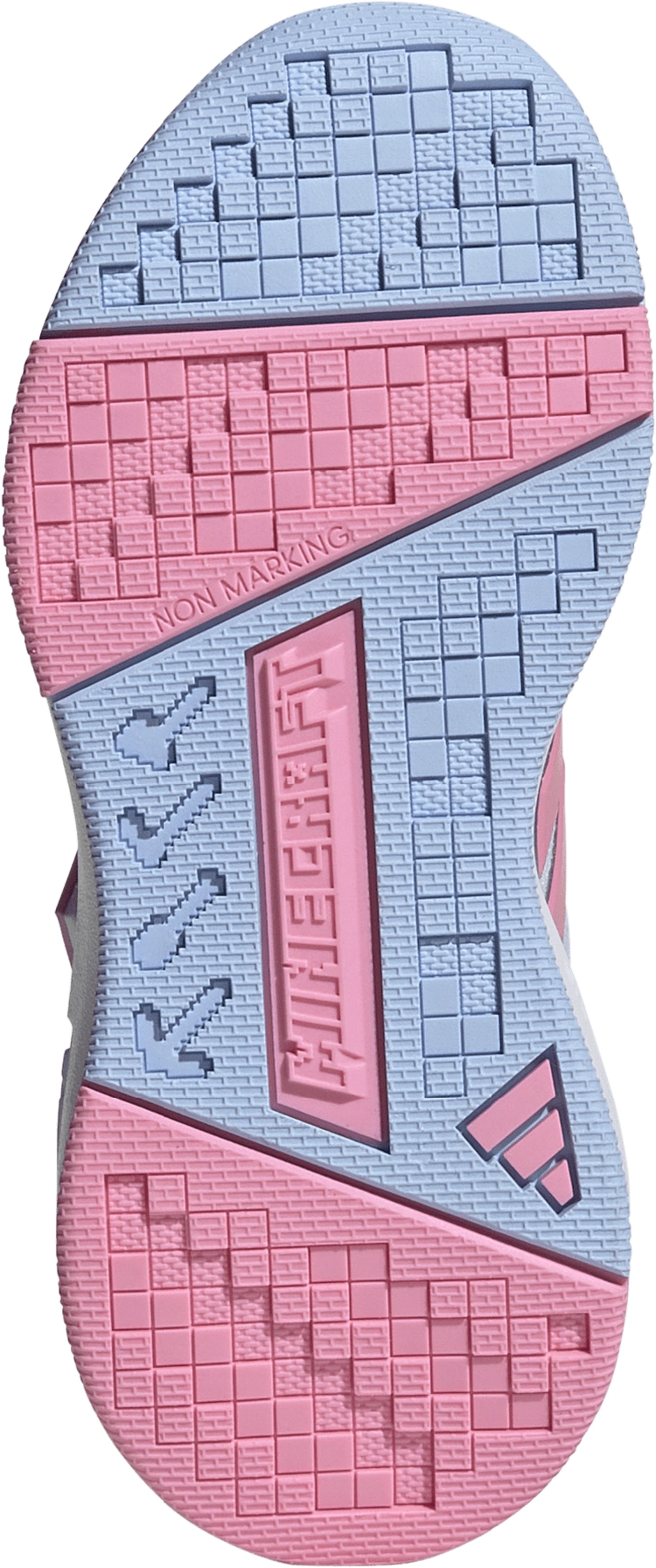adidas Kids' Preschool Minecraft Pro Shoes - Crystal Sky/Bliss Pink/Glow Blue - View 3