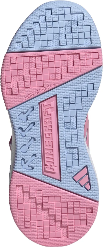 adidas Kids' Preschool Minecraft Pro Shoes - Crystal Sky/Bliss Pink/Glow Blue - View 3