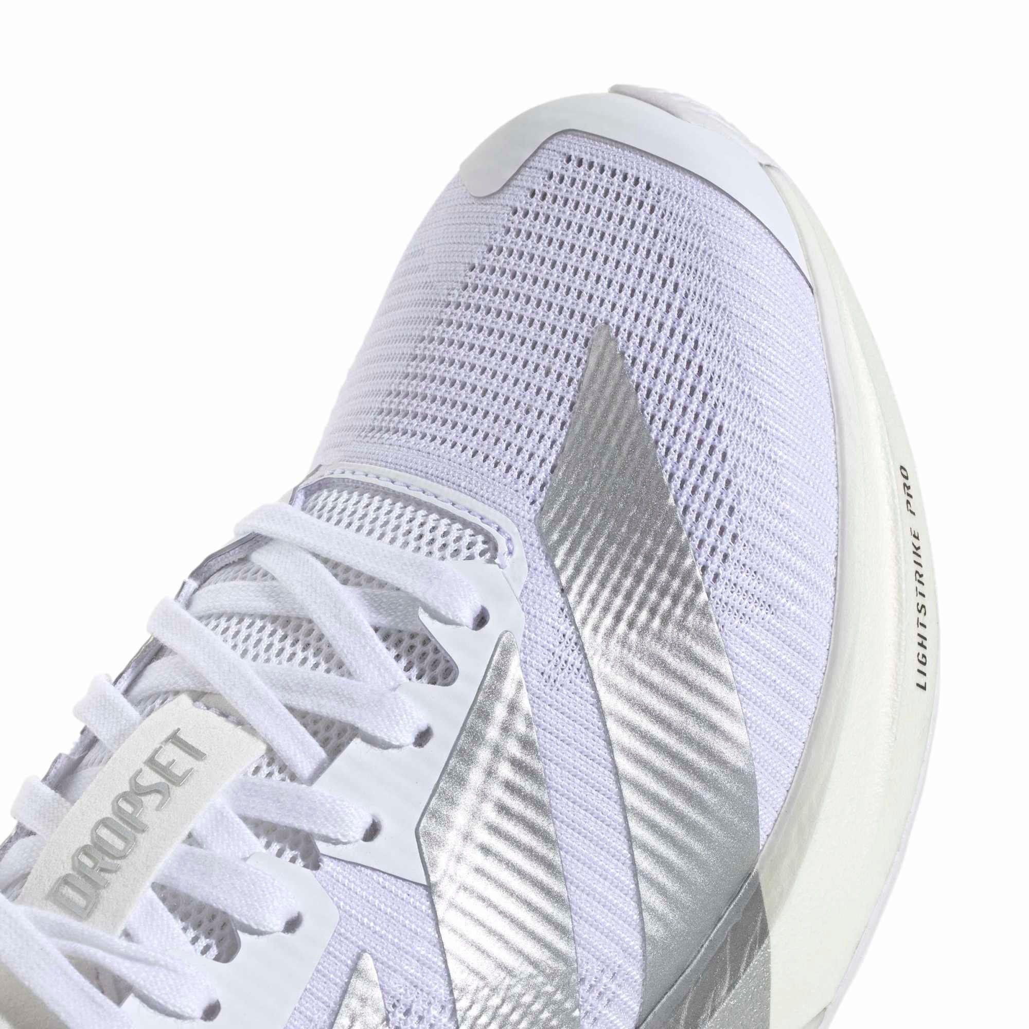 adidas Women's Adizero Dropset Pro Training Shoes - White/Silver Met - View 7