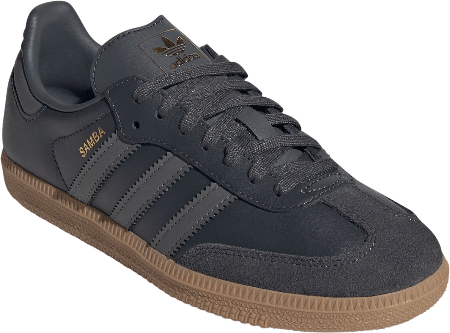 adidas Kids' Grade School Samba OG Shoes - Grey Six/Grey Four/Gum4 - View 5