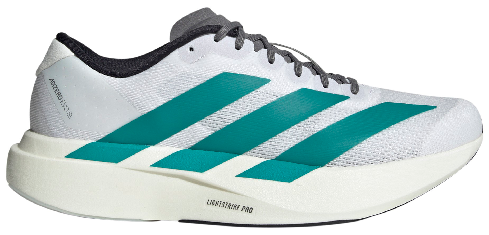 adidas Men's Adizero EVO SL Running Shoes - White/Teal/Grey - View 1