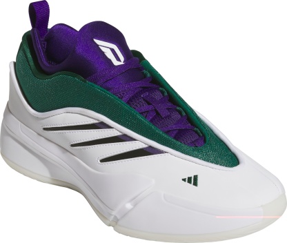 adidas Dame 9 Low Basketball Shoes - White/Navy/Green - View 5