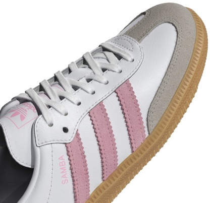 adidas Kids' Grade School Samba OG Shoes - White/Light Pink/Gum - View 7