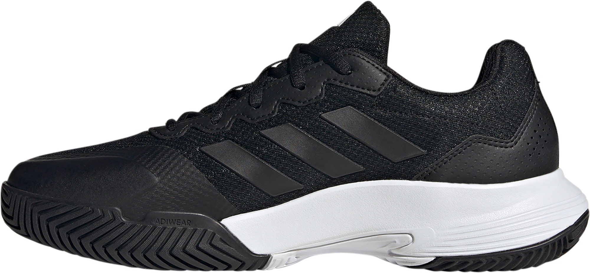 adidas Men's Gamecourt 2 Tennis Shoes - Black/Black/Grey - View 3
