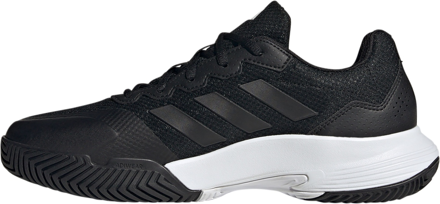 adidas Men's Gamecourt 2 Tennis Shoes - Black/Black/Grey - View 3
