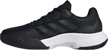adidas Men's Gamecourt 2 Tennis Shoes - Black/Black/Grey - View 3