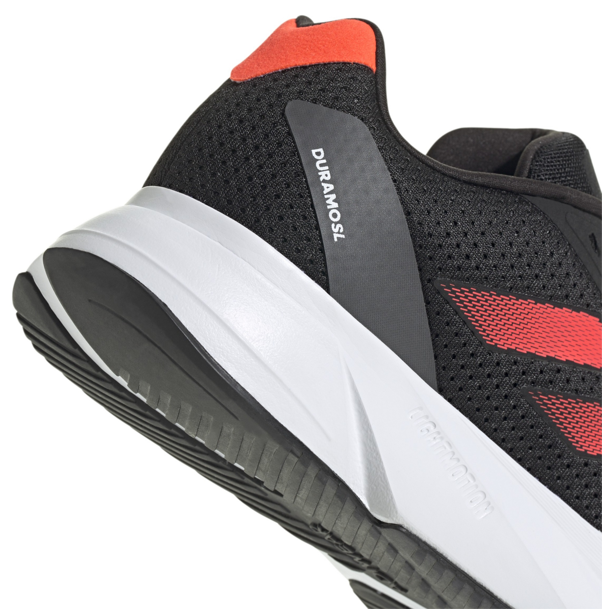 adidas Men's Duramo SL Running Shoes - Black/Solar Red - View 7