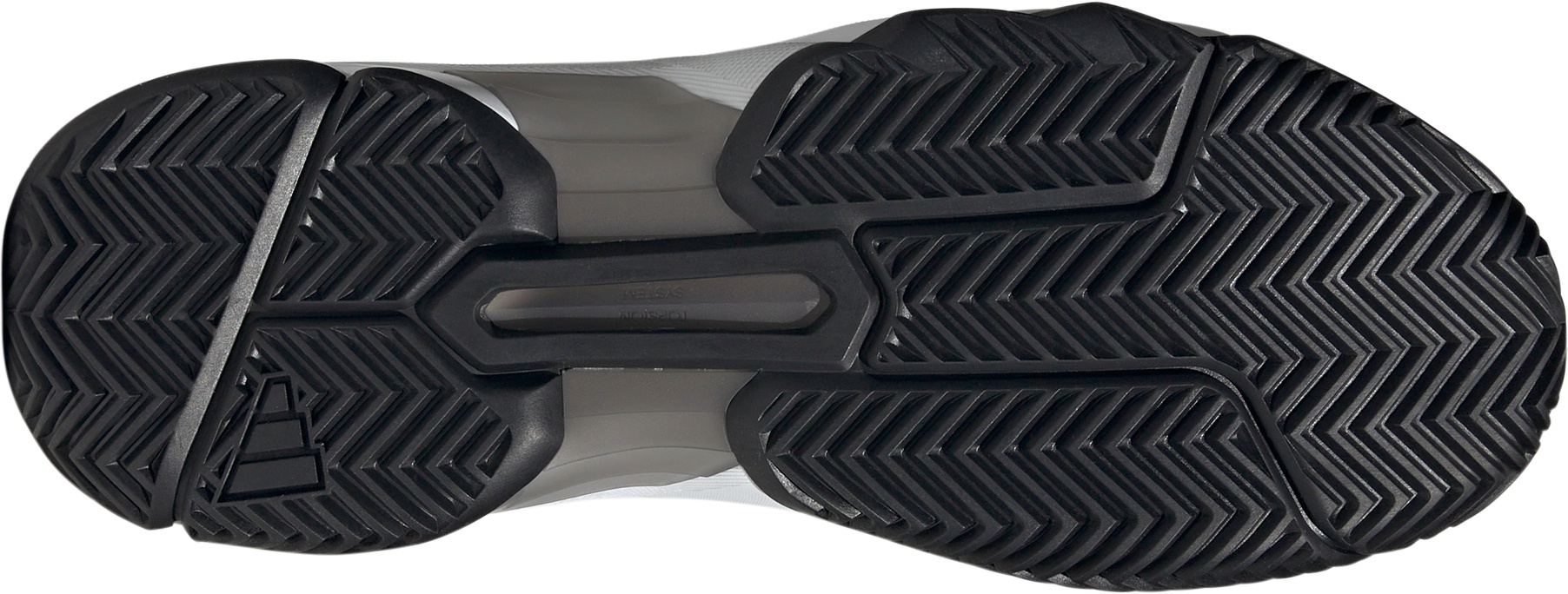 adidas Men's CourtJam Control 3 Tennis Shoes - Black/White/Grey - View 2