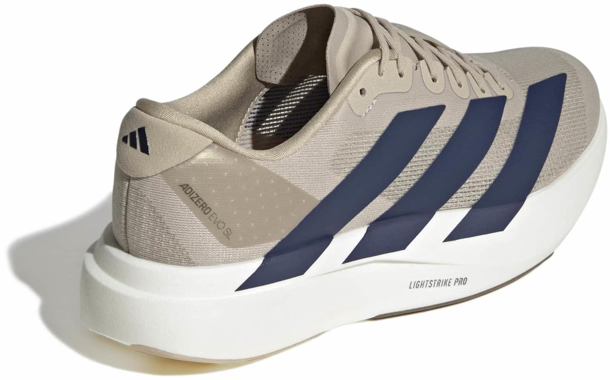 adidas Men's Adizero EVO SL Running Shoes - Khaki/Night Indigo/Khaki - View 6