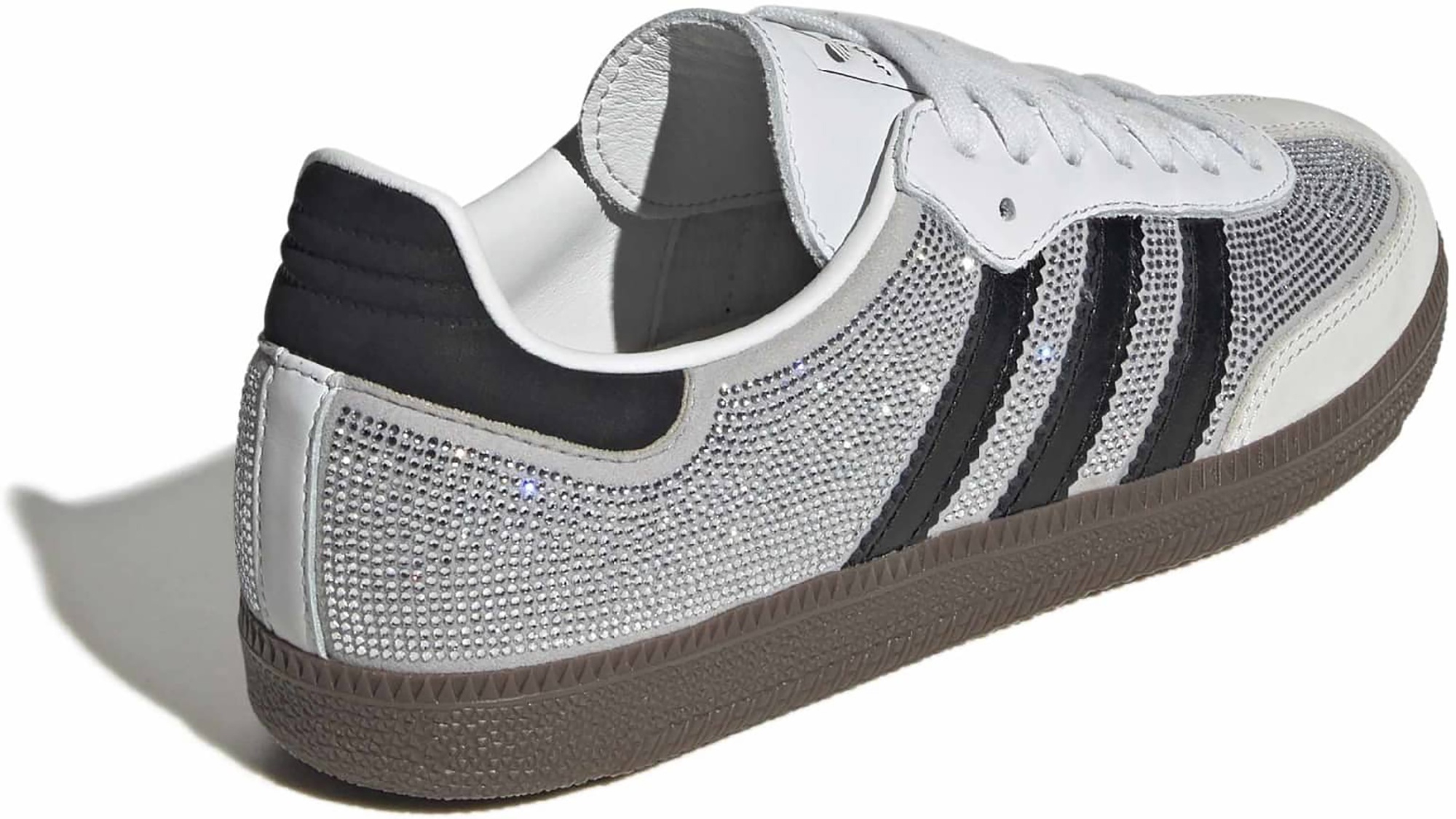 adidas Women's Samba OG Shoes - Rhinestone Wht/Silver/Blk - View 5
