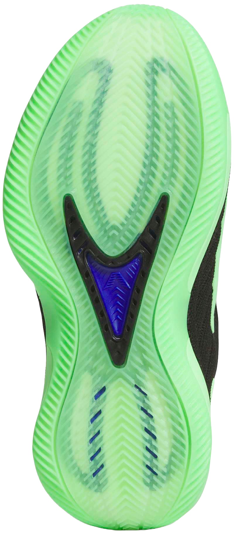 adidas Kids' Grade School Anthony Edwards 2 'Glow' Basketball Shoes - Black/Lime Burst/Lucid Blue - View 3