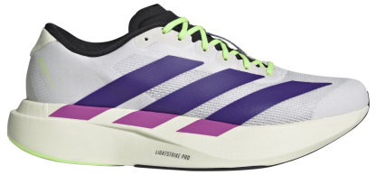 adidas Men's Adizero EVO SL Running Shoes - White/Purple/Lime - View 1
