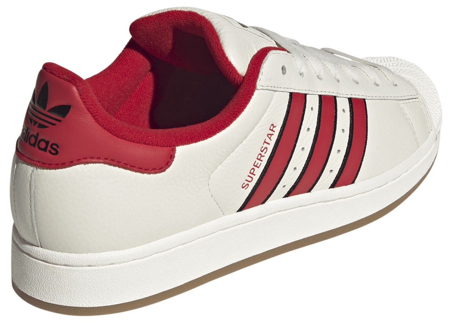 adidas Men's Superstar II Shoes - Off White/Better Scarlet/Core Black - View 5