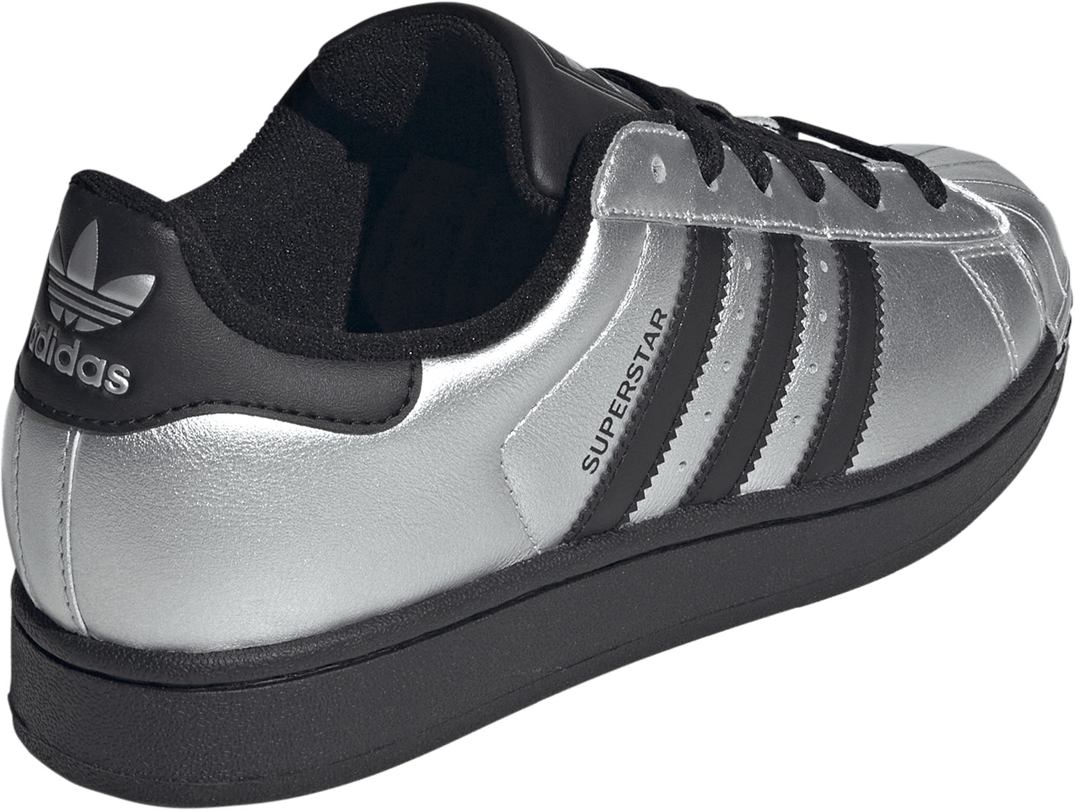 adidas Women's Superstar II Shoes - Silver Met/Core Black/Core Black - View 6