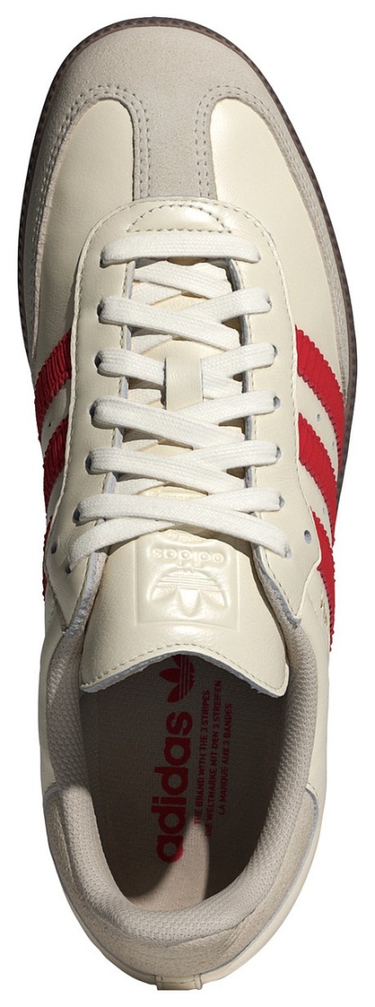 adidas Samba OG Shoes - Off White/Better Scarlet/Gum5 - View 2