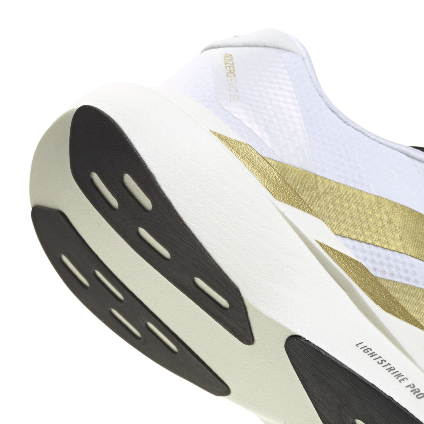 adidas Women's Adizero EVO SL Running Shoes - White/Matte Gold/Black - View 8