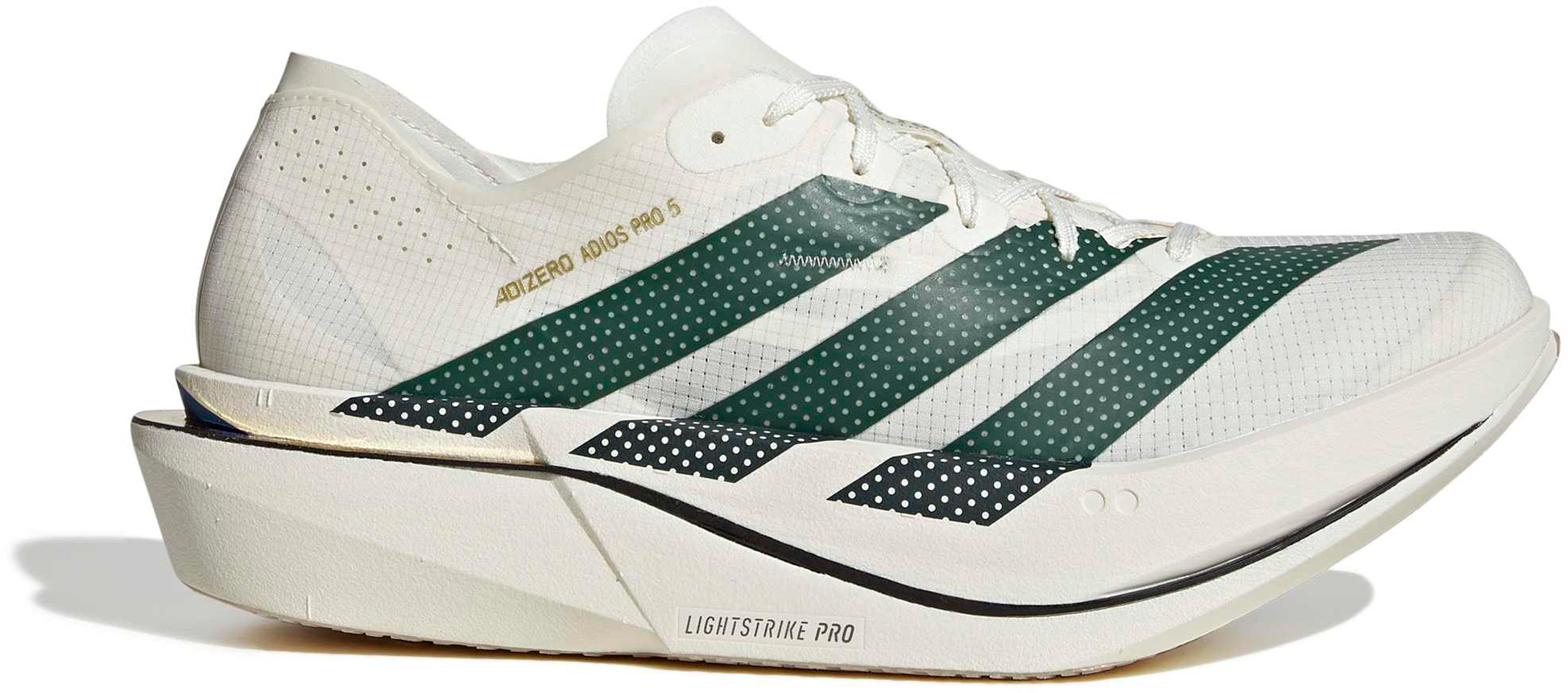 adidas Men's Adizero Adios Pro 5 Running Shoes - Off White/Collegiate Green/Team Royal Blue - View 1