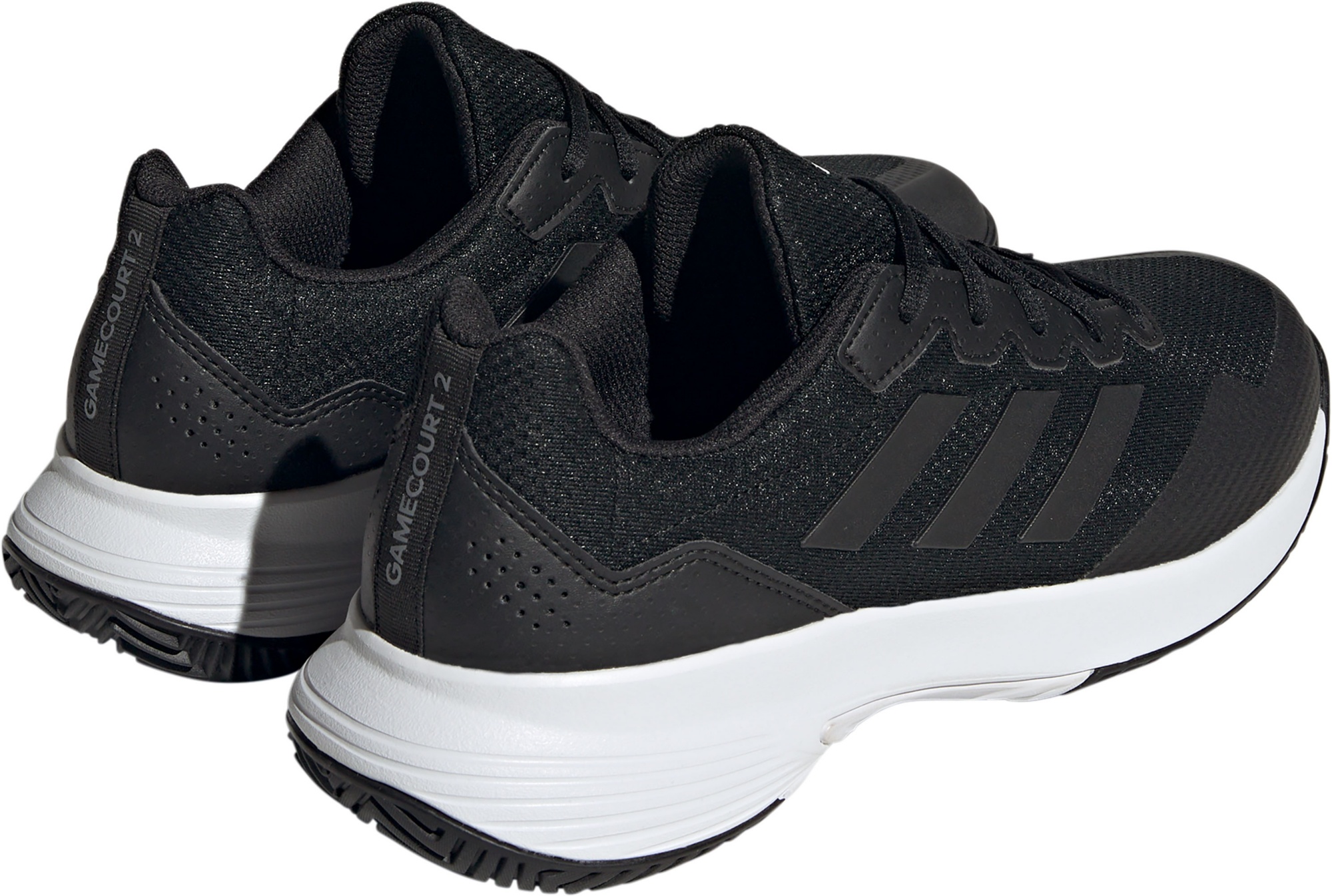 adidas Men's Gamecourt 2 Tennis Shoes - Black/Black/Grey - View 5