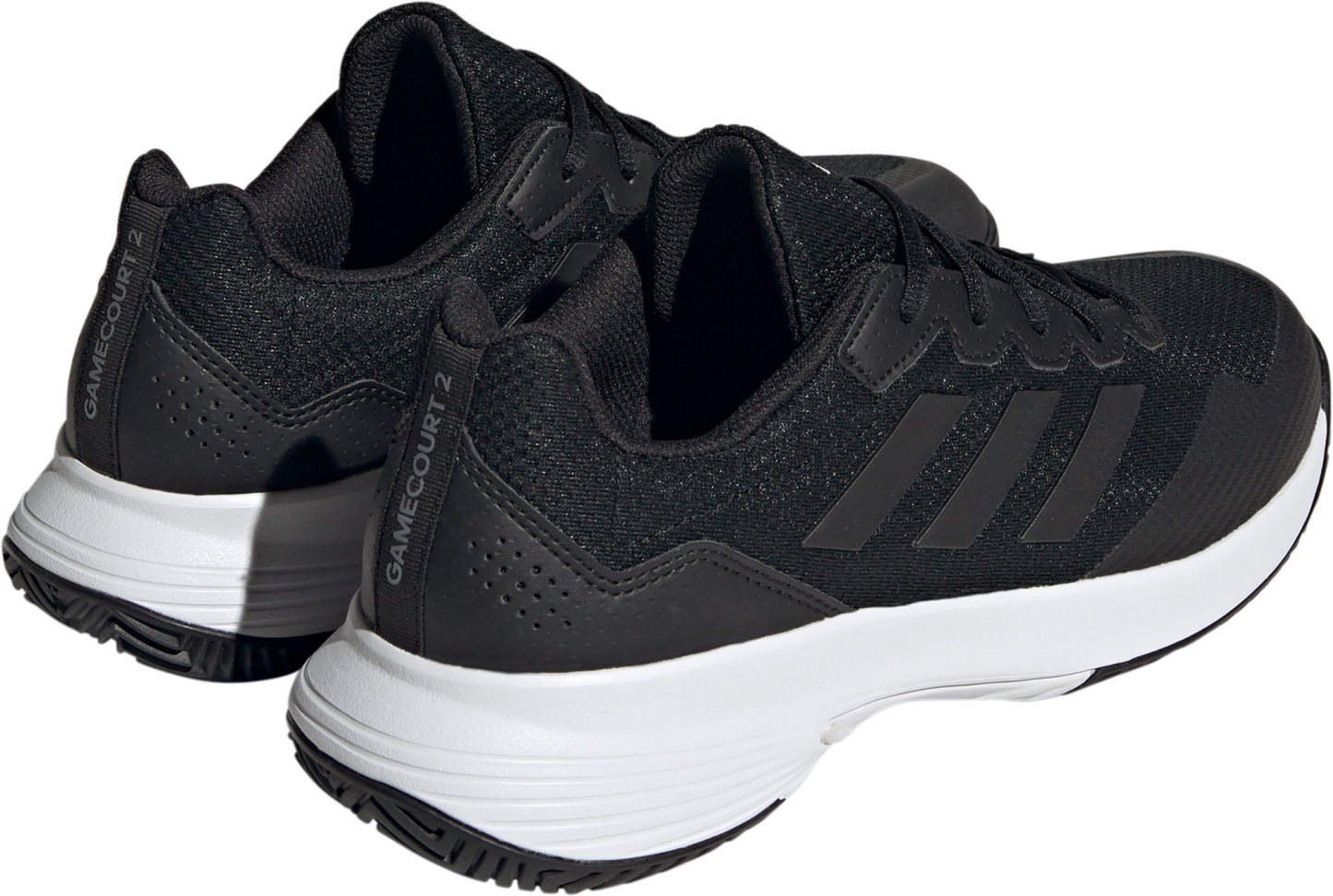 adidas Men's Gamecourt 2 Tennis Shoes - Black/Black/Grey - View 5