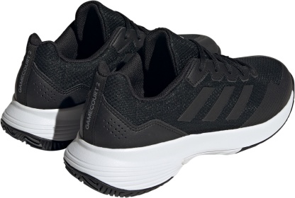 adidas Men's Gamecourt 2 Tennis Shoes - Black/Black/Grey - View 5