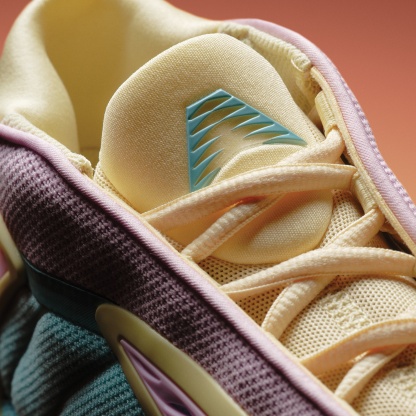 adidas Kids' Grade School Anthony Edwards 2 'Easter Egg' Basketball Shoes - Almost Yellow/Bliss Lilac/Flash Aqua - View 2