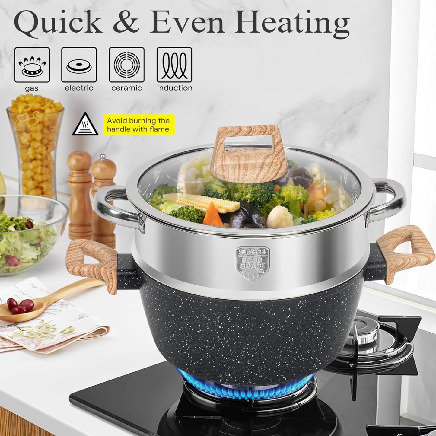 SOthtDAY 12 Pcs Nonstick Pots and Pans Cookware Sets
