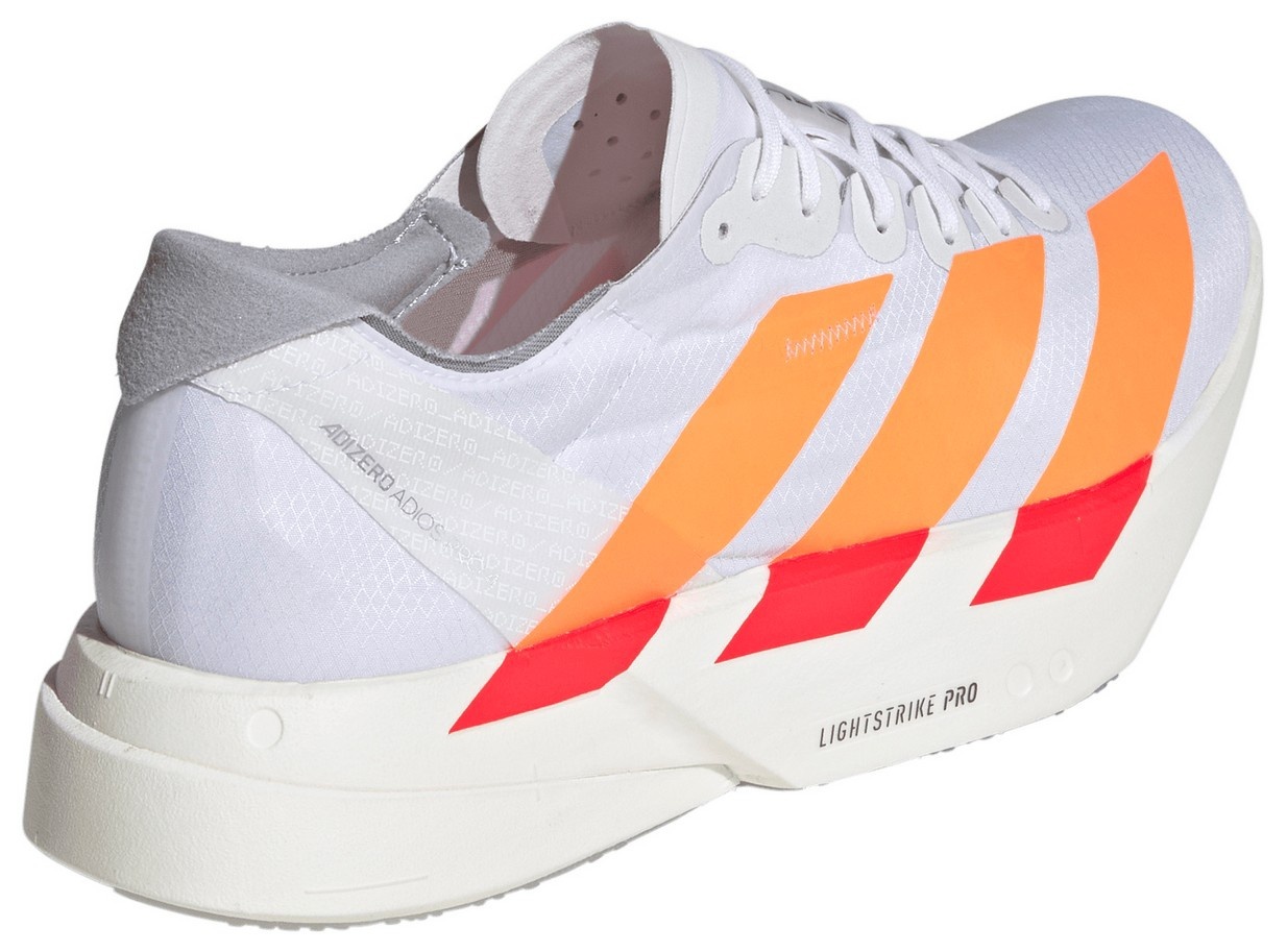 adidas Men's Adizero Adios Pro 4 Running Shoes - Ftwr White/Lucid Orange/Lucid Red - View 6