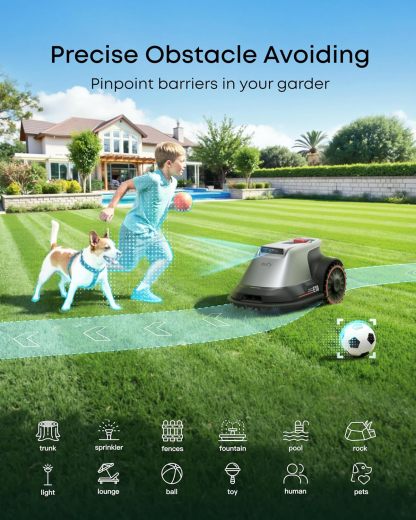 eufy Robot Lawn Mower E18, No Wire, No RTK, No Signal Issue, Hands-Free Auto Mapping, Precise Obstacle Avoiding, Reliable Lawn Maintenance, Worry-Free Experience
