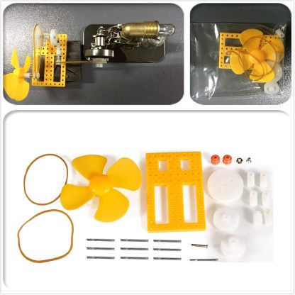 Mini Hot Air Stirling Engine Motor Model Educational Toy Kits Electricity HA001