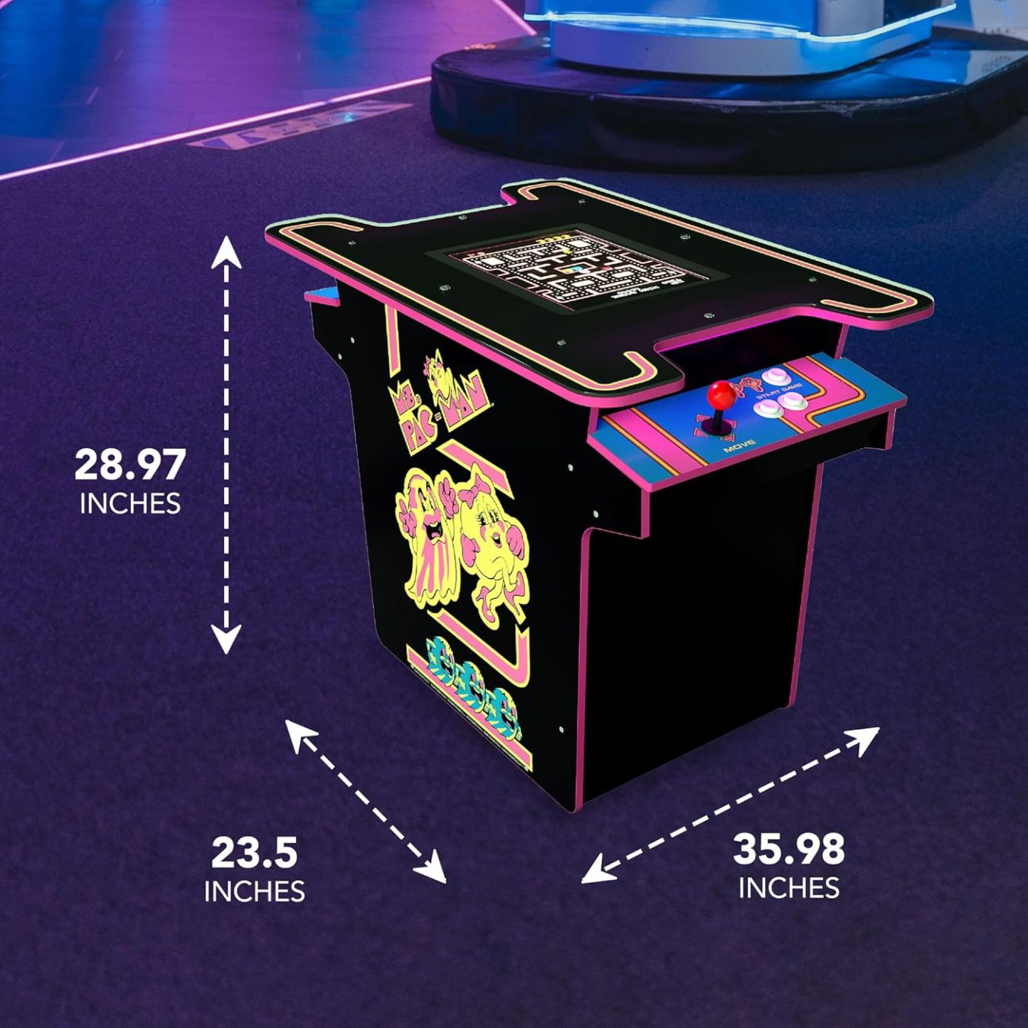 Arcade1Up PAC-Man Head-to-Head Arcade Table with 12 Games, Multiplayer Control Panel, & 17-Inch Color LCD Screen, Black Series Edition