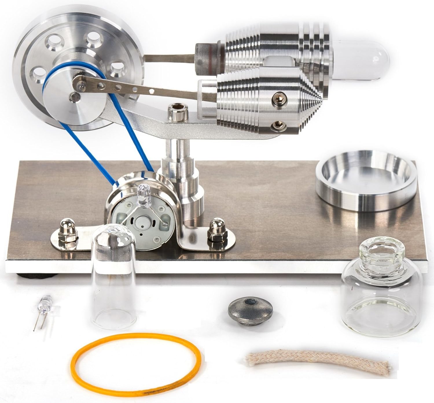 Hot Air Stirling Engine Motor Model Educational Toy Electricity Generator Colorful LED (SC001)