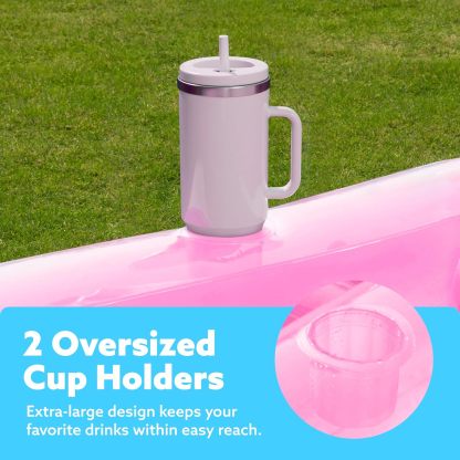 Inflatable Tanning Pool Lounger Float, 70" x 46" Pool Floats Adult with Pillow