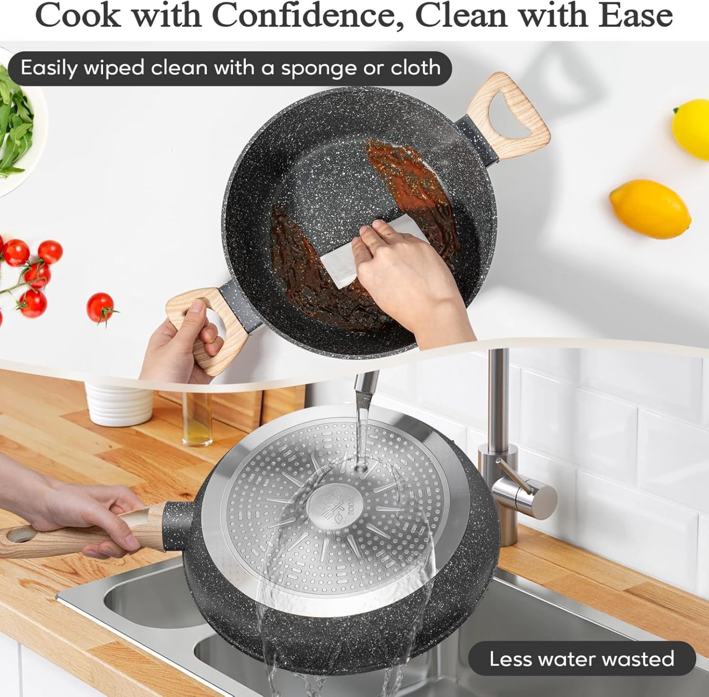 SOthtDAY 12 Pcs Nonstick Pots and Pans Cookware Sets