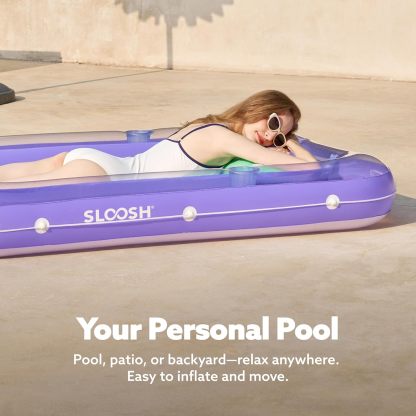 Inflatable Tanning Pool Lounger Float, 70" x 46" Pool Floats Adult with Pillow