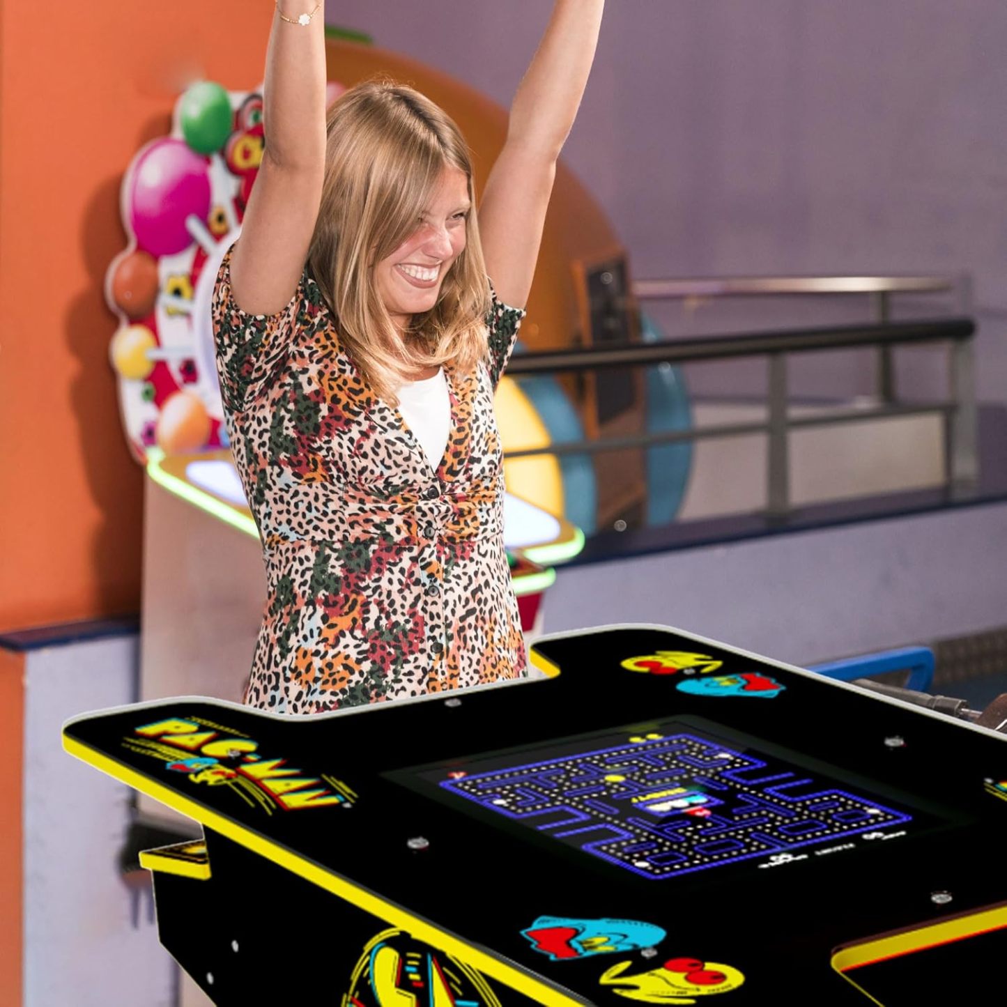 Arcade1Up PAC-Man Head-to-Head Arcade Table with 12 Games, Multiplayer Control Panel, & 17-Inch Color LCD Screen, Black Series Edition