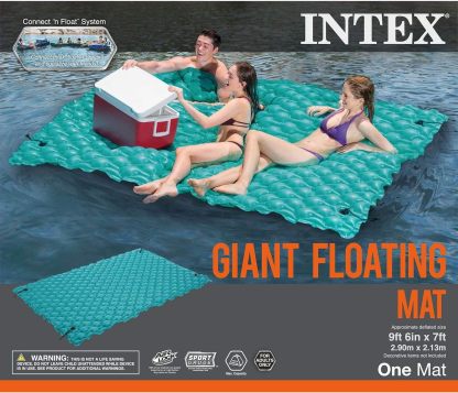 Intex Giant Inflatable Floating Water Mat Relaxing Platform Pad for Pools and Lakes
