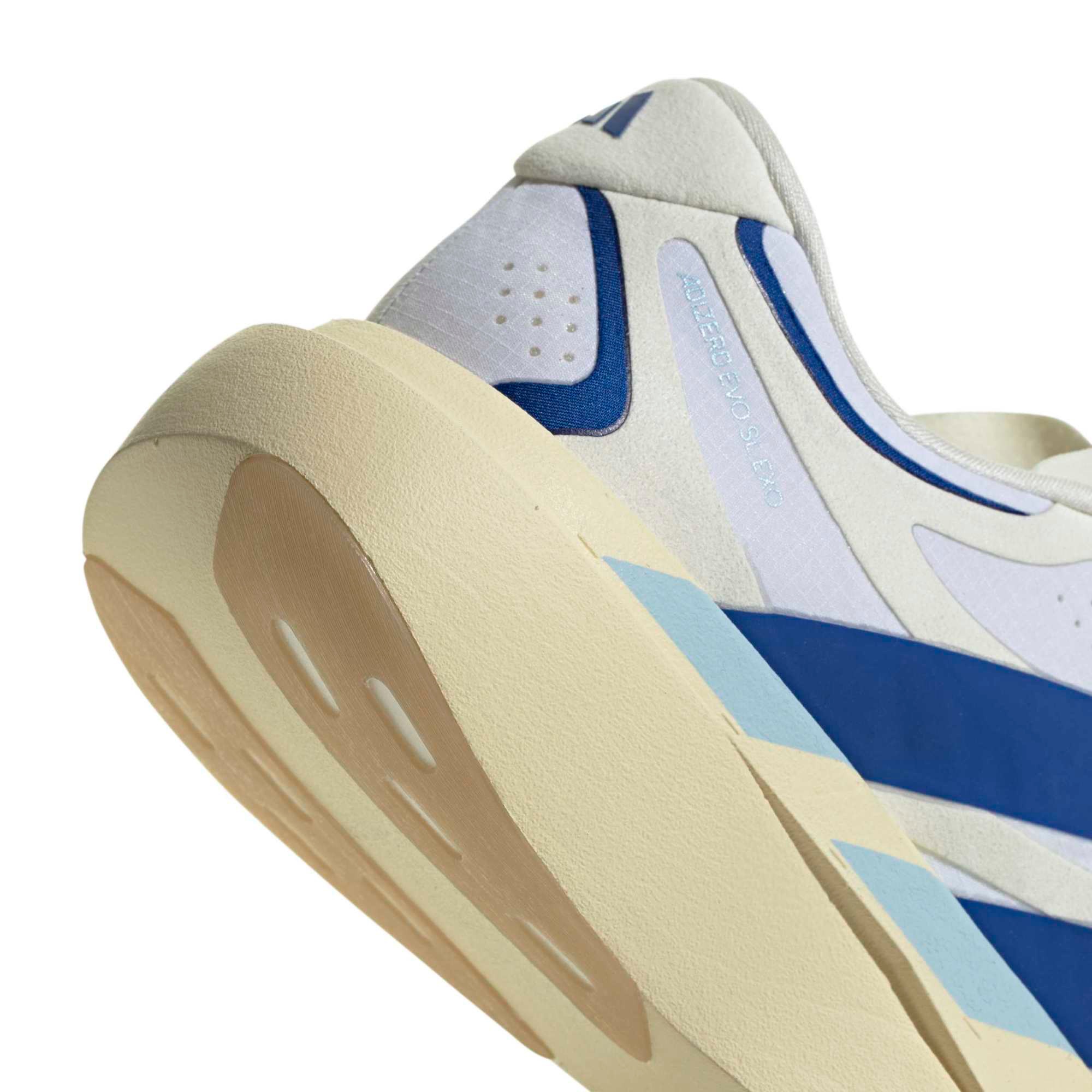 adidas Men's Adizero EVO SL EXO Suede Running Shoes - White/Cllegte Royal/Clear Sky - View 8