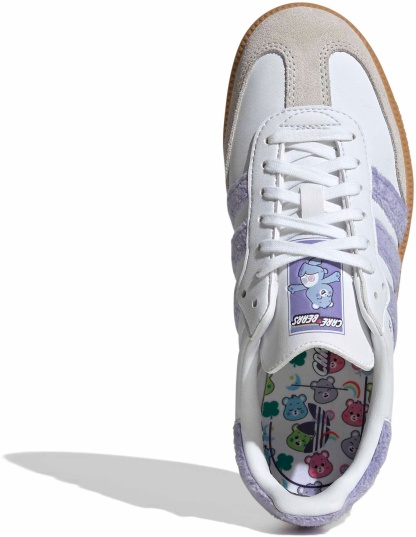 adidas Kids' Grade School Samba Care Bear Shoes - Light Purple/White/Blue Dawn - View 2